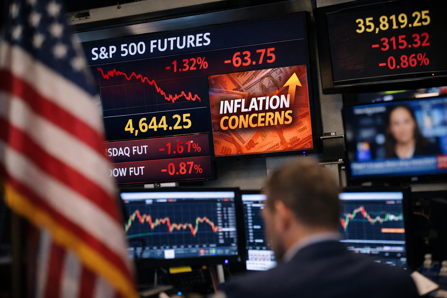 Ações e inflação: por que os futuros dos EUA recuaram no mercado financeiro hoje