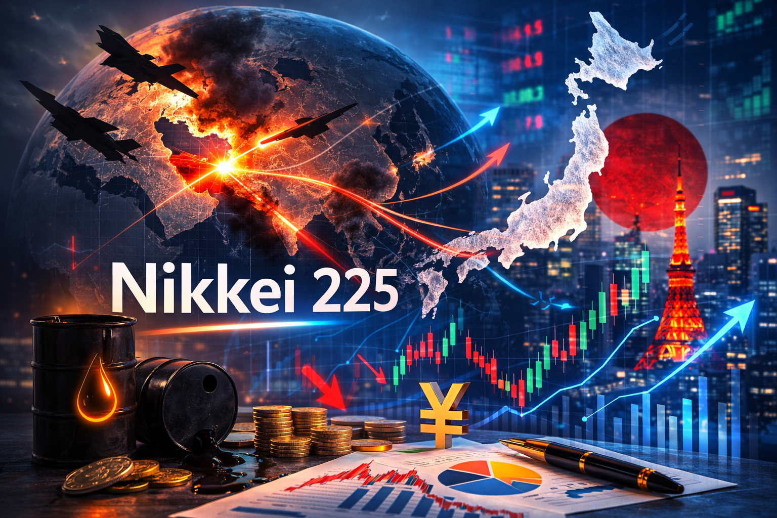 สงครามปะทุ ตลาดโลกสะเทือน! กระทบ Nikkei 225 แค่ไหน?