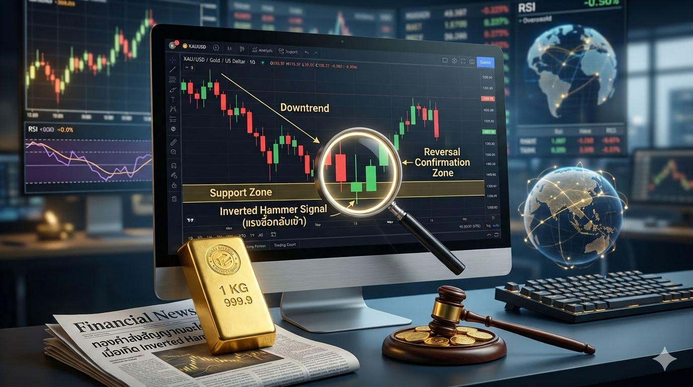 เจาะลึกสัญาณทองคำเมื่อเกิด "Inverted Hammer" บนกราฟทอง