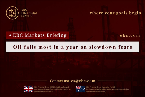 ​ Los precios del petróleo caen más en un año por temor a una desaceleración económica