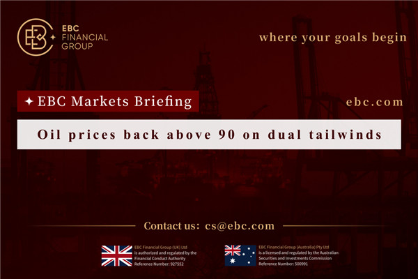 Oil prices back above 90 on dual tailwinds