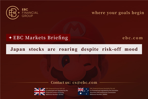 Japan stocks are roaring despite risk-off mood