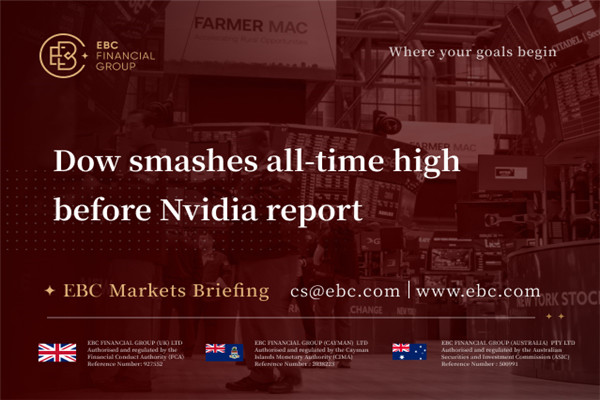El Dow Jones rompe su máximo histórico antes del informe de Nvidia