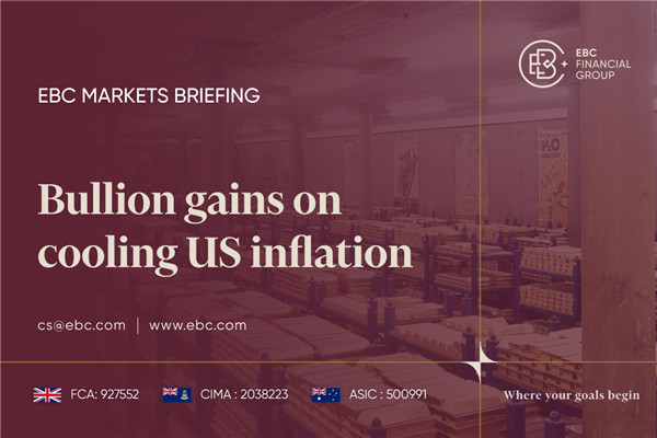 Bullion gains on cooling US inflation