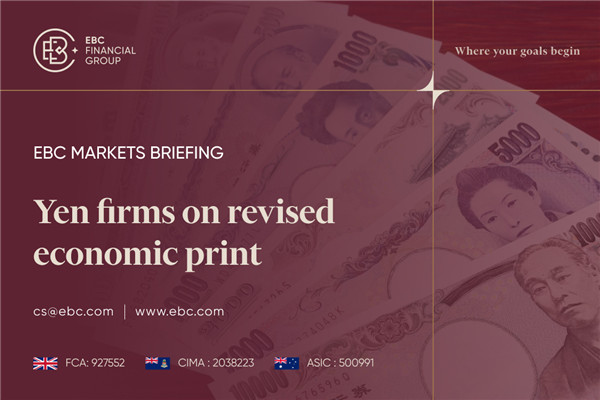 ​Yen firms on revised economic print