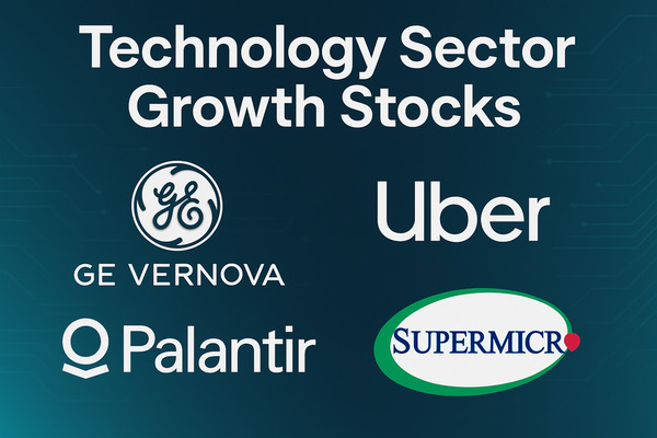 PLTR、GEVはテクノロジーセクターのグロース株のトップにランクイン