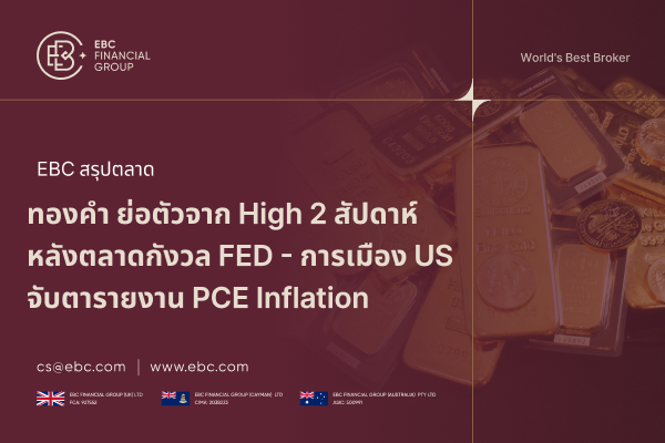 ราคา XAU/USD วันนี้ ถอยจาก High 2 สัปดาห์ กังวล Fed หนุนราคา