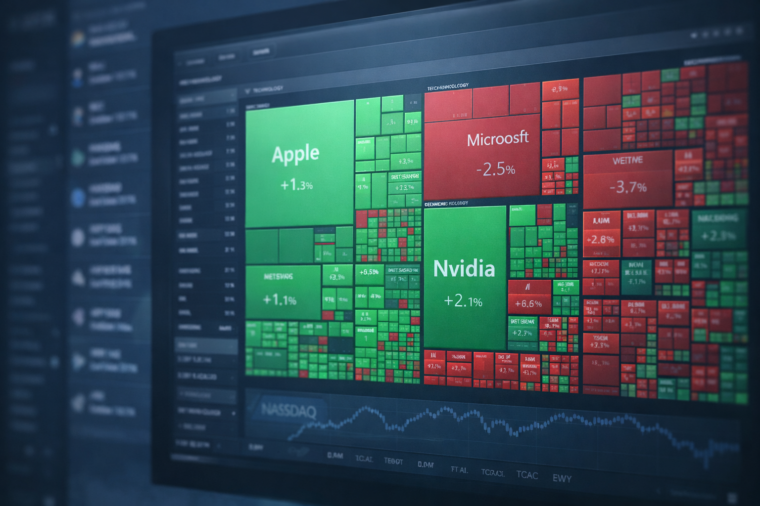 나스닥 히트맵 보는 법: 초록과 빨강으로 읽는 시장 흐름