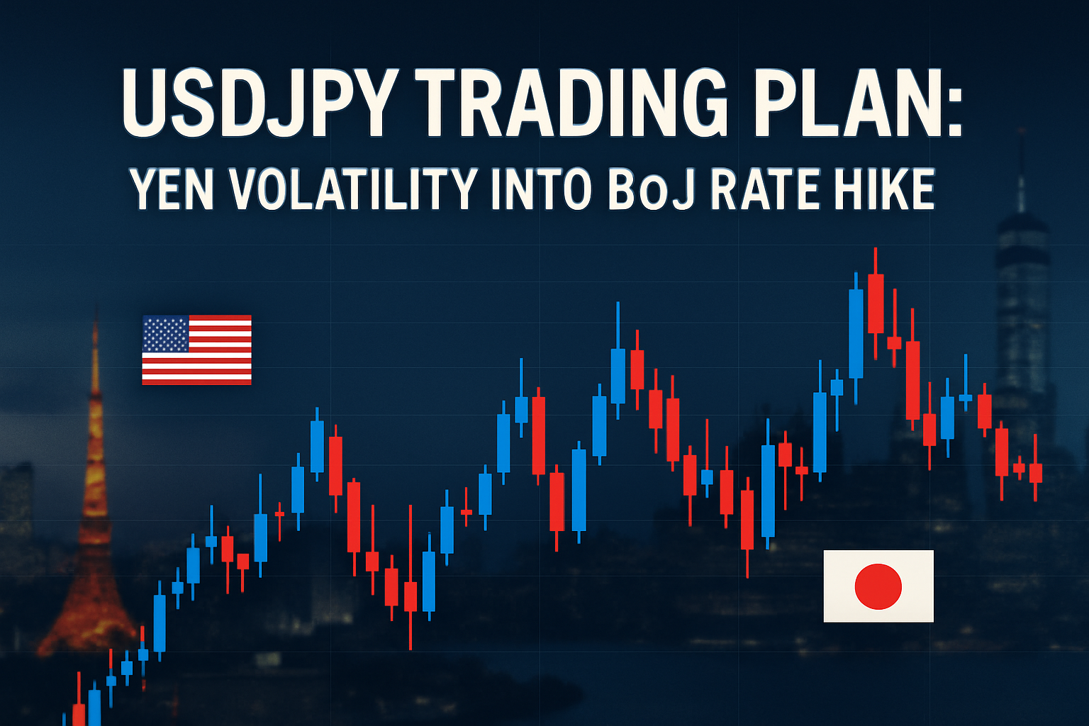 Plano de negociação do par dólar para iene: Volatilidade do iene em função do aumento da taxa de juros do Banco do Japão
