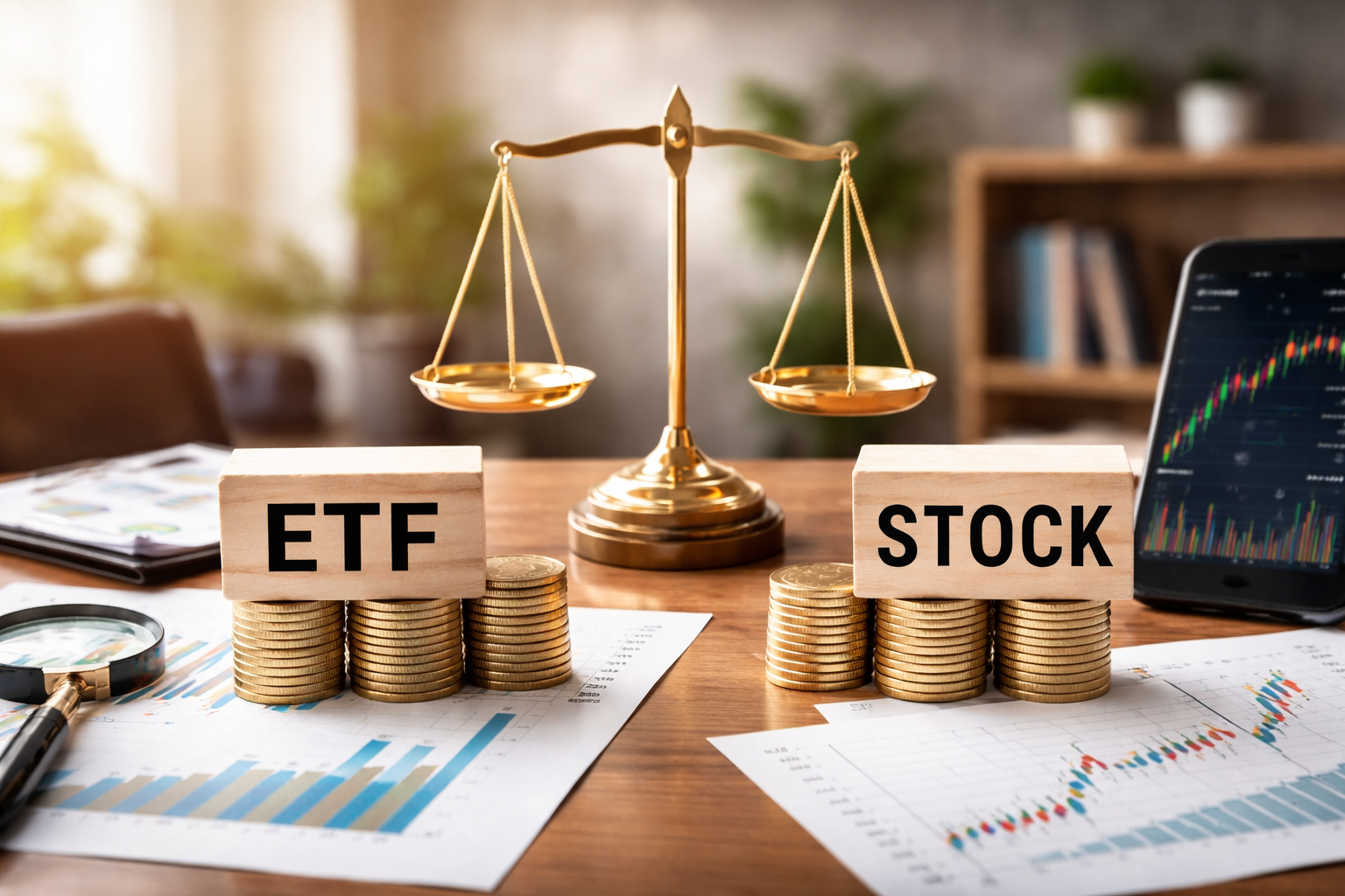 Diferencia entre ETF y acciones: ¿Cuál se adapta a su objetivo?