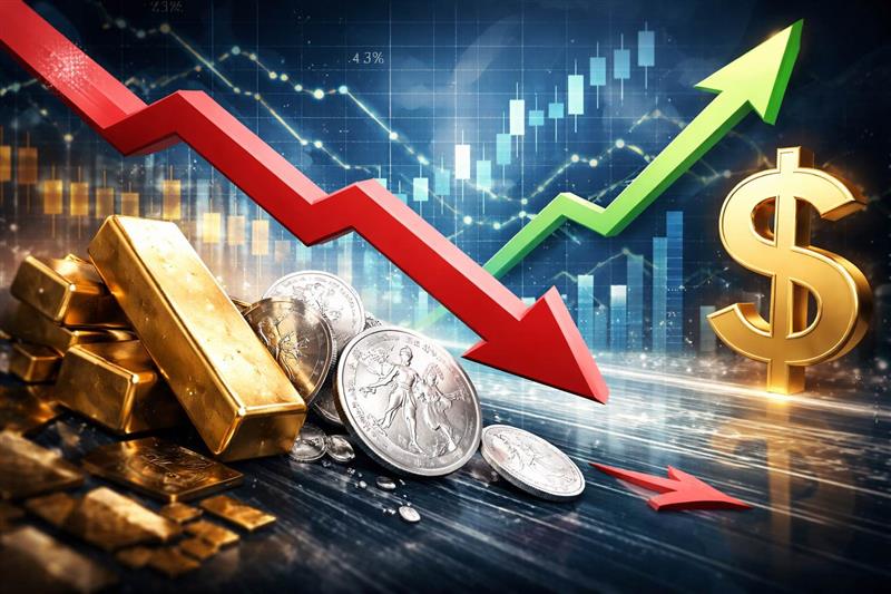 O que causou a queda do ouro e da prata? Taxas de juros e impacto no dólar