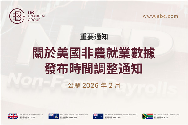 【重要通知】關於2026年美國1月非農就業數據發布時間調整通知