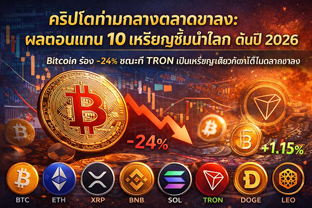เปิดผลตอบแทน 10 เหรียญคริปโตฯ ตัวท็อป ต้นปี 2026... ตัวเลขที่คุณเห็นแล้วอาจช็อก!