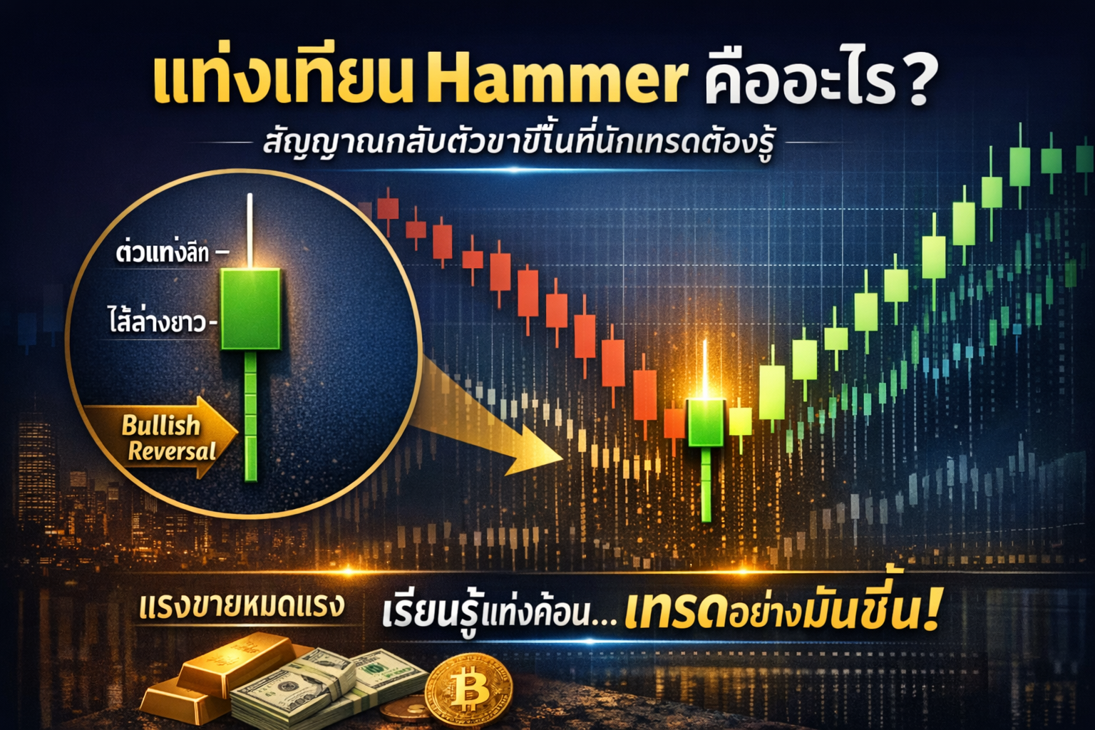 เลิกดอย! ใช้ Hammer หาจุดกลับตัว XAU/USD เข้าซื้อตรงไหนให้ได้ราคาต้นน้ำ